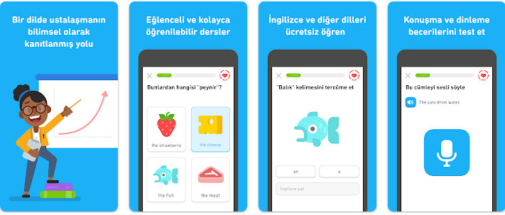 Duolingo ingilizce öğrenme uygulaması ile eğlenerek yeni ingilizce kelimeler öğrenebilir ve ingilizce konuşma becerilerinizi geliştirebilirsiniz.